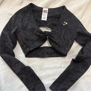 Gymshark Black Patterned Long Sleeve Top